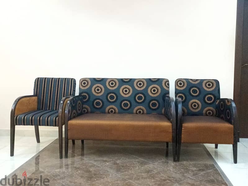 Brand new two seater sofa set with two chairs at BD 85 4