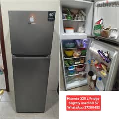 hisense 220 L fridge and other items ⁴ 0
