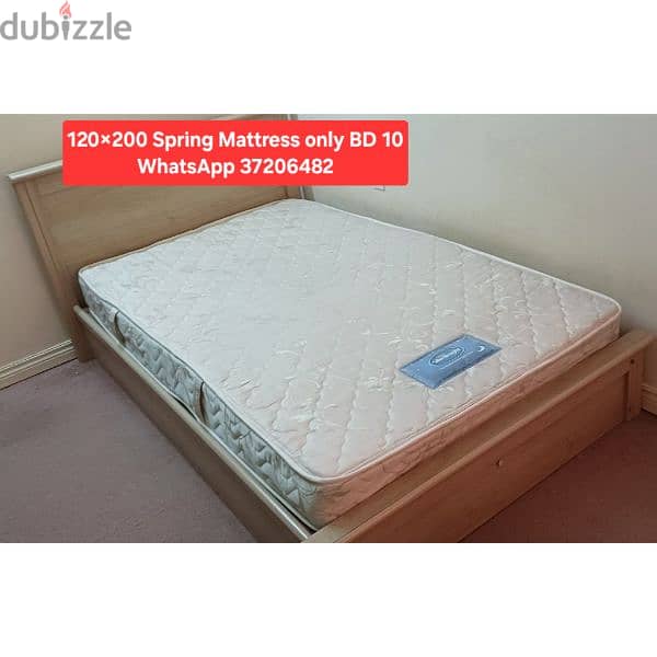 Wooden bed with mattress and other items for sale with Delivery 16