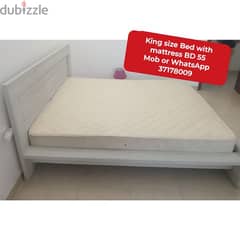 King size Bed with mattress and other type household items for sale 0