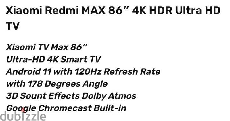 Xiaomi 86 inches TV Under Warranty 2