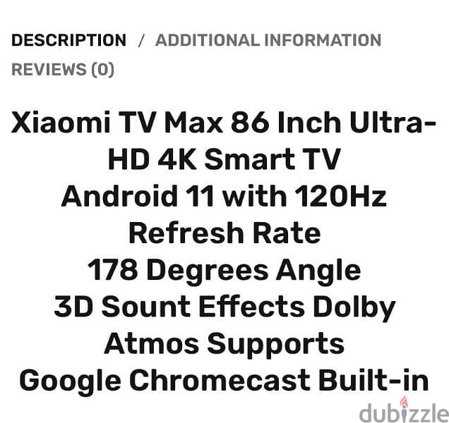 Xiaomi 86 inches TV Under Warranty 12