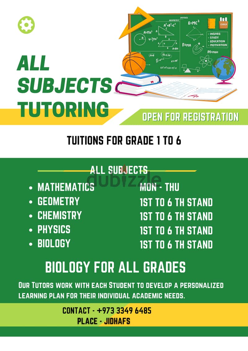 Tuitions for grade 1 to 5     Biology for all grades 0