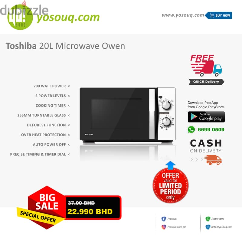 Brand new Toshiba 20L Microwave Owen for Just 22.99 3