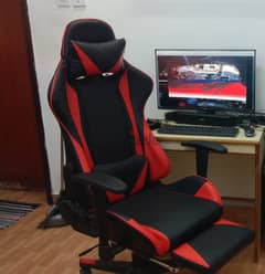 MODIFY : GAMING CHAIR WITH FOOTREST FOR SALE (Red & Black) 0