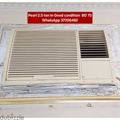 Pearl 2.5 ton window ac and other items for sale with fixing