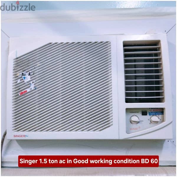Pearl 2.5 ton window ac and other items for sale with fixing 10