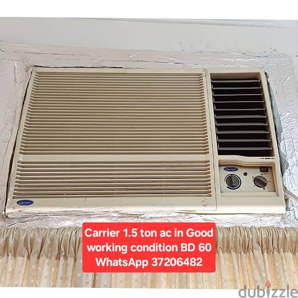 Pearl 2.5 ton window ac and other items for sale with fixing 12