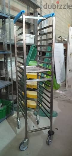 Stainless steel Tray Rack Trolley