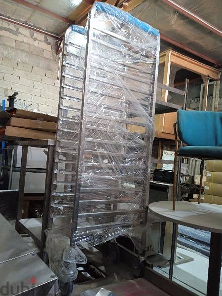Stainless steel Tray Rack Trolley 1