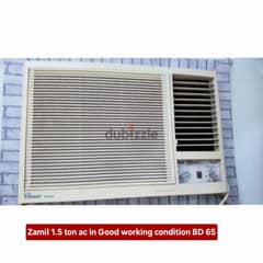Zamil 1.5 ton window ac and other items for sale with Delivery