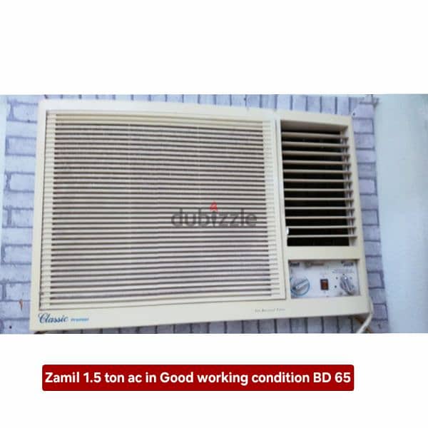 Zamil 1.5 ton window ac and other items for sale with Delivery 0