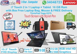 Lenovo i7 16GB Ram 2in1 Touch Laptop+Tablet With Pen 500GBSSD FREE Bag