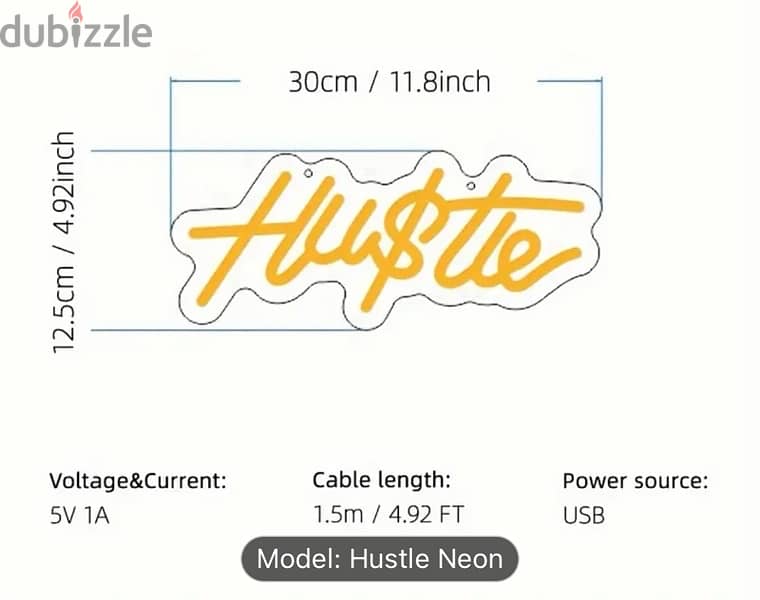 Hustle neon light 3