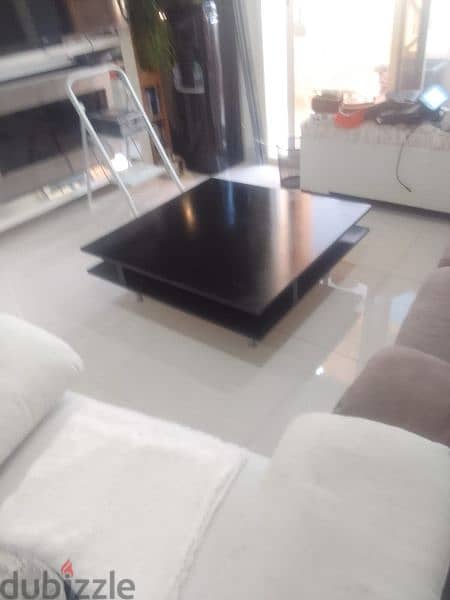 BLACK COLOUR IKEA COFFEE TABLE WITH SHELVES 1