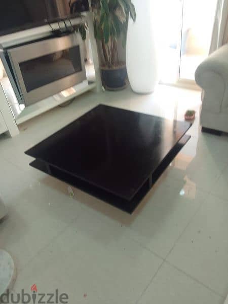 BLACK COLOUR IKEA COFFEE TABLE WITH SHELVES 2