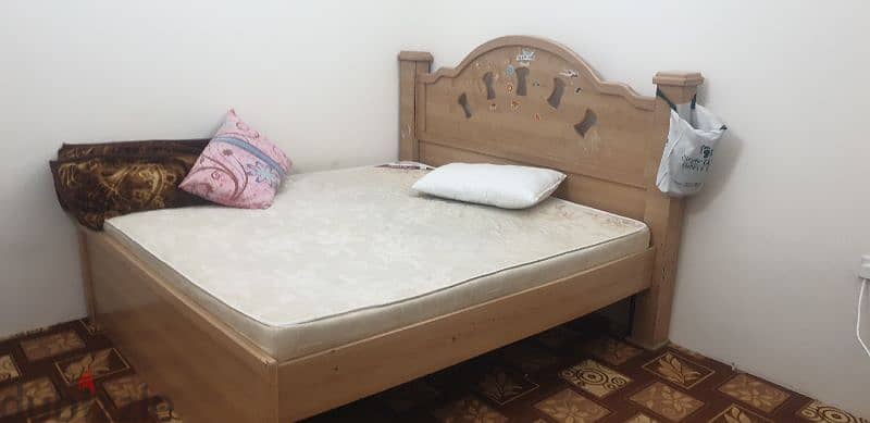 Double bed with mattress,Cupboard and dressing table 1