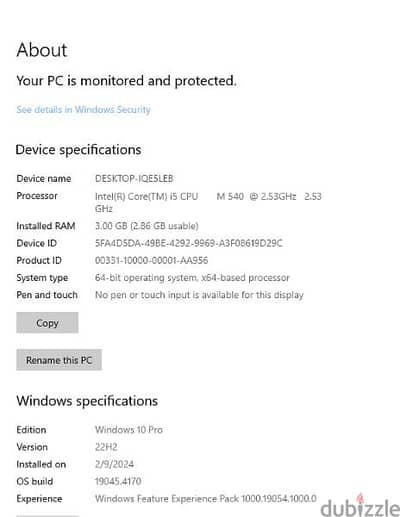 Intel(R) Core(TM) i5 CPU M 540 @ 2.53GHz 2.53