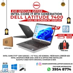 DELL Core i7 8th Gen Laptop With Box 14" FHD Screen 16GB RAM 256GB