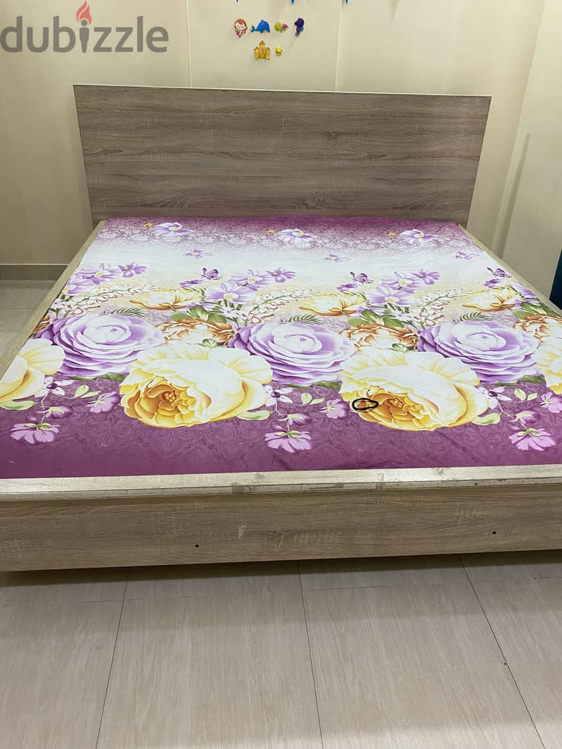 Double size Bed with mattress and side tables immediate sale 2