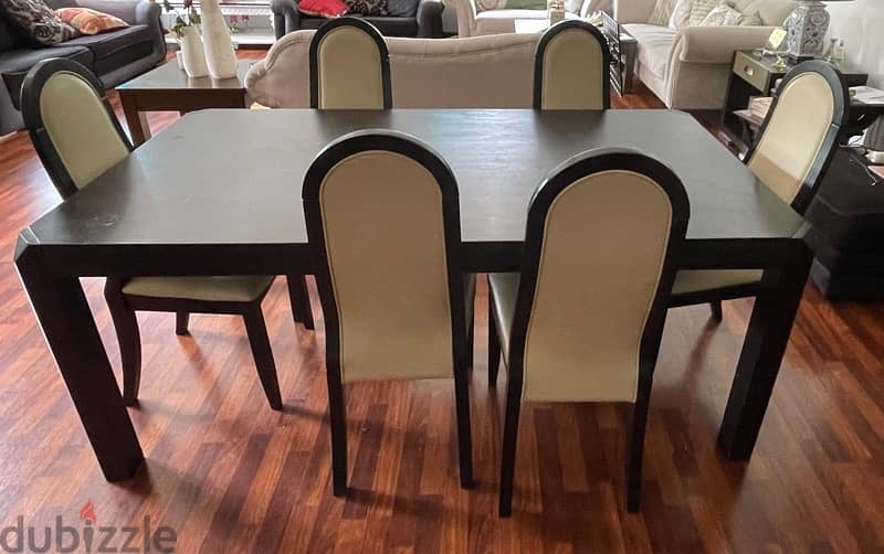 Dining Table + 6 chairs for sale 2