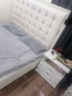 Double Bed With a big Foam and Side table, good condition 0