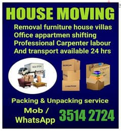 FURNITURE MOVER PACKER House Shifting carpenter labours Transport