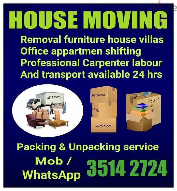 FURNITURE MOVER PACKER House Shifting carpenter labours Transport 0