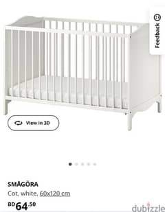 Ikea Crib in good condition+full set matress