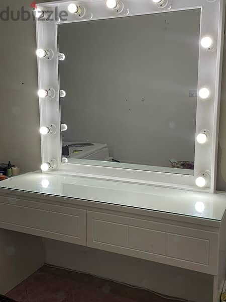 Vanity mirror - Bahraini carpentery with wire installation 1