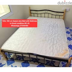 Queeen size bed with Mattress and other items for sale with Delivery 0
