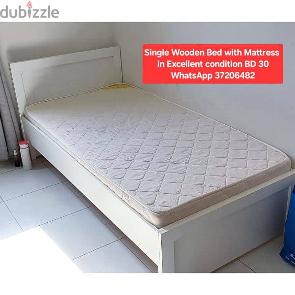 Queeen size bed with Mattress and other items for sale with Delivery 6