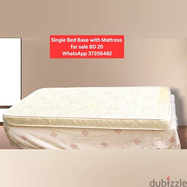 Queeen size bed with Mattress and other items for sale with Delivery 12