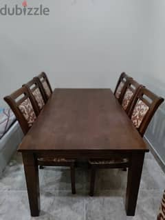 WOODEN DINING TABLE FOR 6