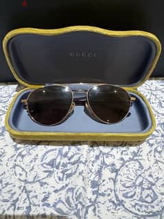 Gucci Aviator-Style Metal Sunglasses Golden Metallic
