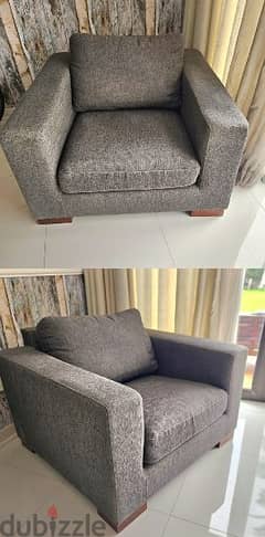 Grey arm chair