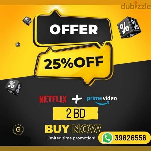 Netflix + Prime video 2 bd Both Accountss subscription 1 MONTH 4K HD 0