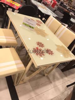 4 Chair Glass Dining Table 0