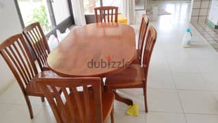 Wooden dining table set 6chair 0