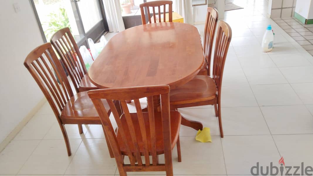 Wooden dining table set 6chair 1