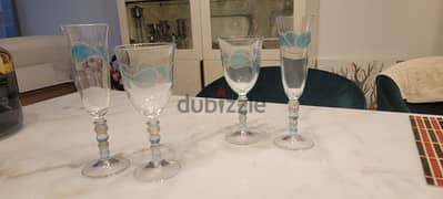 italian set  9 wine glass and 12 champagne glass