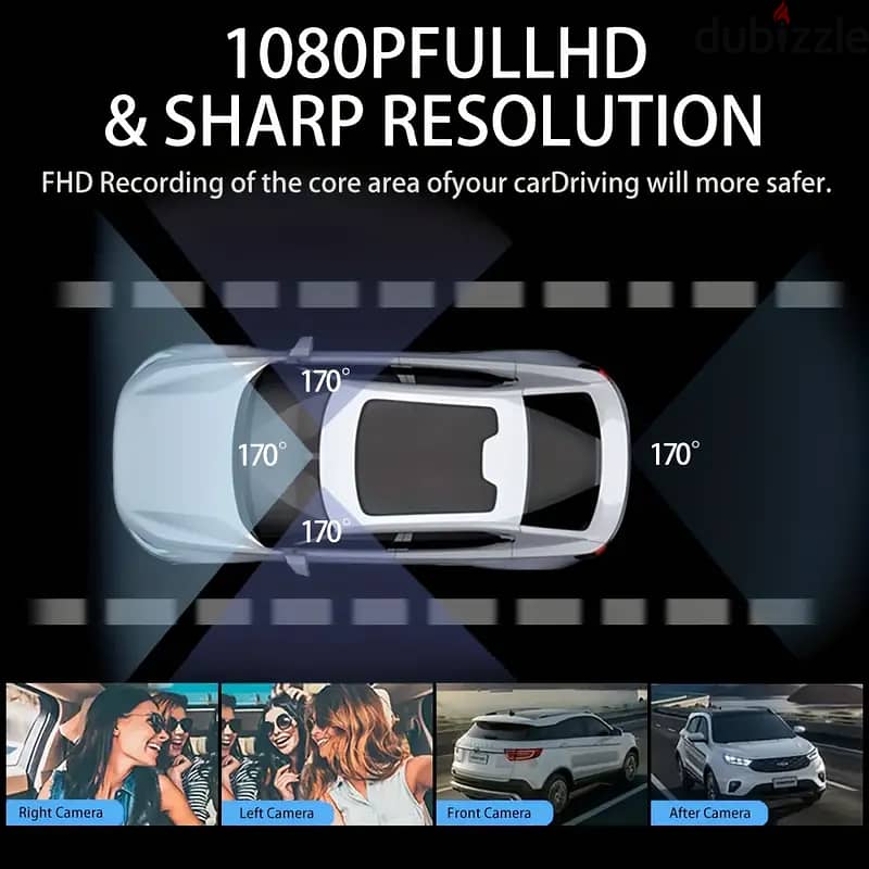 4 Cameras 4 Channel 360 Degree Car Dvr Dash Cam With Wifi FHD 2