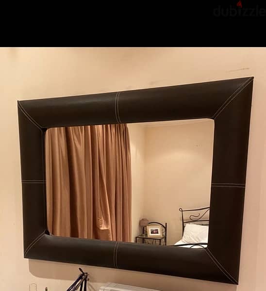 large brown mirror 106 x 86cm 1