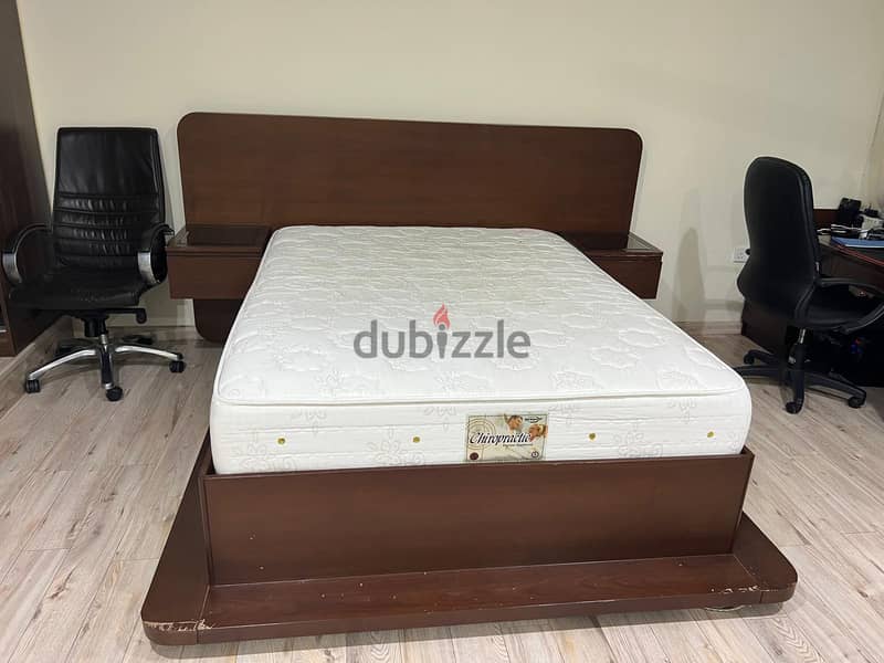 Strong Bed Size 150*200 with Matteress with LED Lights Made in Bahrain 1