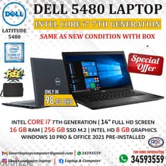 DELL Core i7 7th Generation Laptop Same New With Box 16GB RAM + M2 256