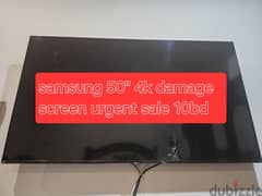 samsung 50" 4k damaged screen television for sale