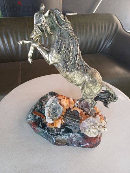 Antique horse with natural stones 1