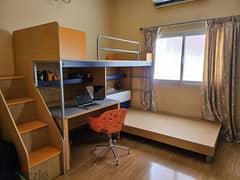 Bunk Bed with Study Desk (L-Shaped)