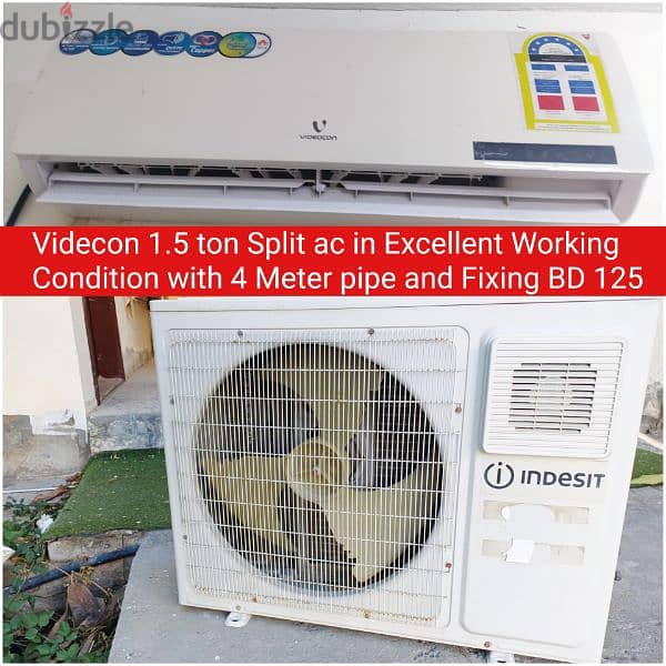 KENSTAR 1.5 ton split ac and other items for sale with fixing 12