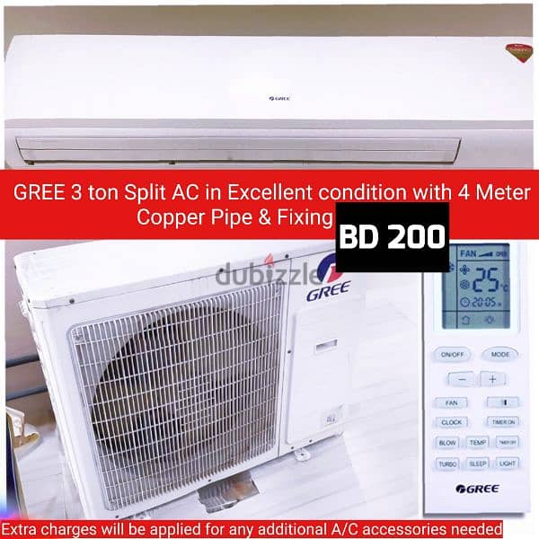 KENSTAR 1.5 ton split ac and other items for sale with fixing 19